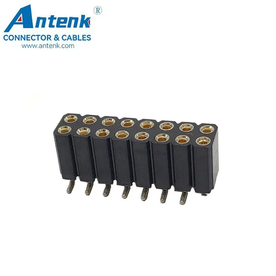 2.54mm Pitch Machined Female Header Connector Dual Row, Right Angle 