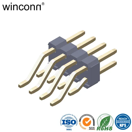 Dubel Housing Connector Pin Header 2.00mm Pitch Single Row Right Angle Wph